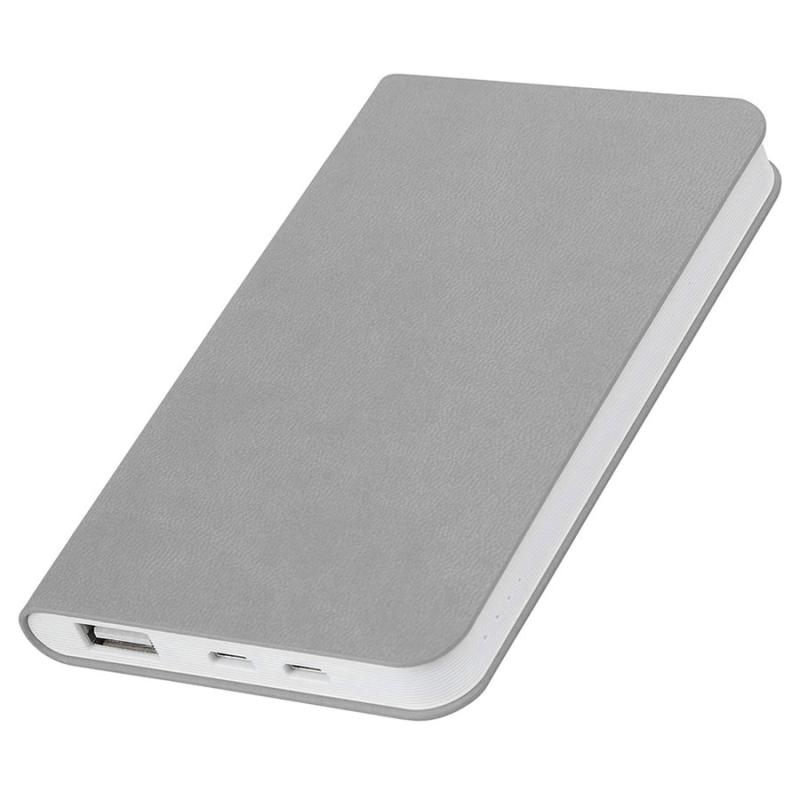 Универсальный аккумулятор "Softi" (5000mAh),белый, 7,5х12,1х1,1см, искусственная кожа, пластик