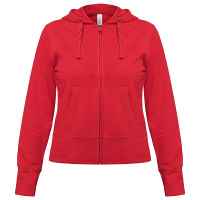 Толстовка женская Hooded Full Zip красная, размер S