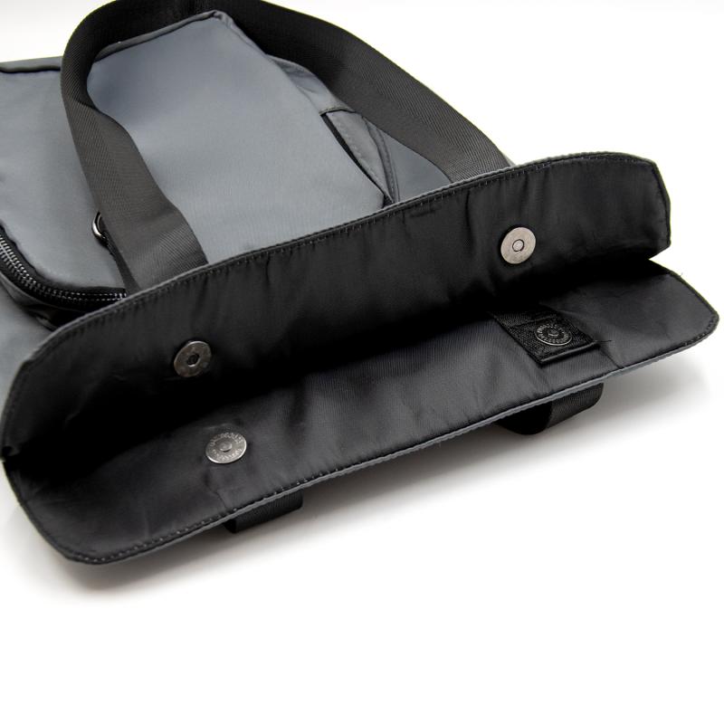 Шоппер Superbag Pocket, с внутренним креплением (карабин) и чехлом для мелочей (серый с черным)