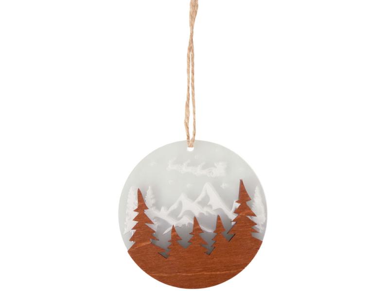 Деревянная подвеска на елку Christmas