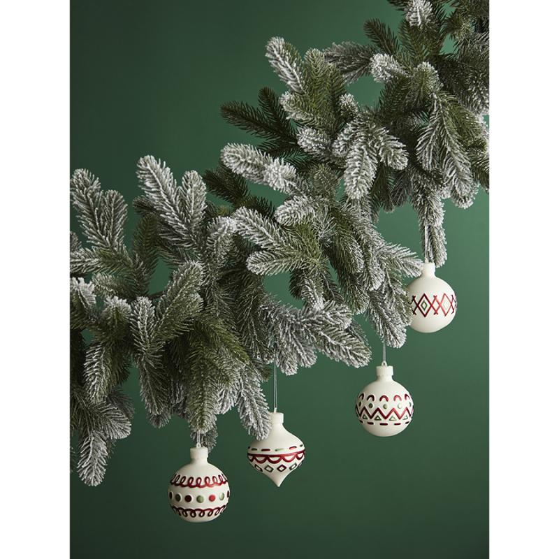 Набор ёлочных украшений с подсветкой festive embroidery из коллекции new year essential, 4 шт.