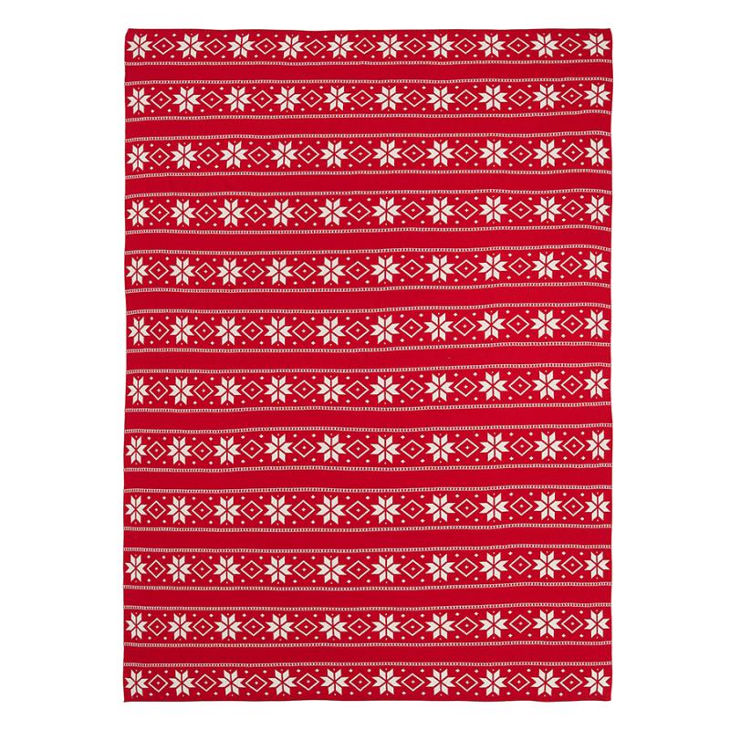 Плед из хлопка с новогодним рисунком frostwork из коллекции new year essential, 130x180 см