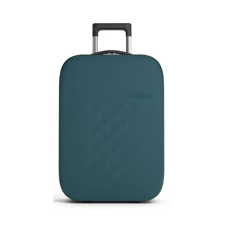 Чемодан складной Rollink Vega II 55x40x20 см, 2 колеса, сине-зеленый