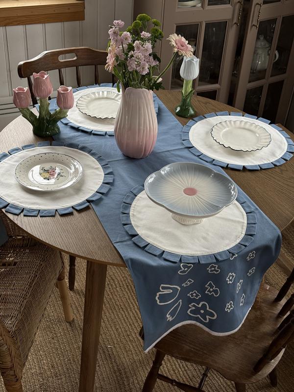 Дорожка на стол Незабудки из коллекции ethnic, 45х150 см