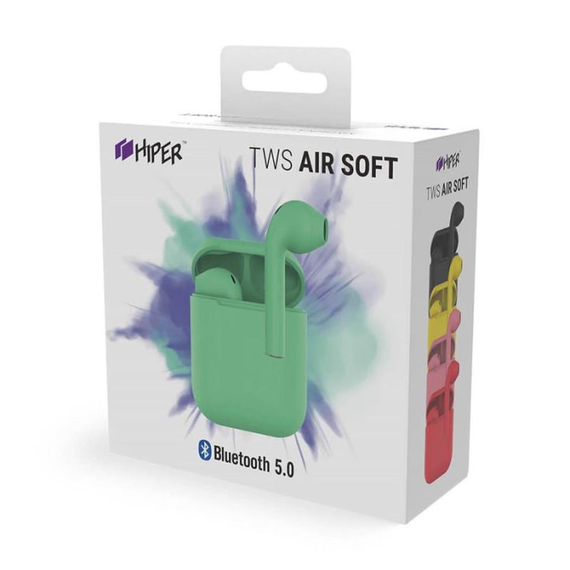Наушники беспроводные с зарядным боксом TWS AIR SOFT, цвет желтый
