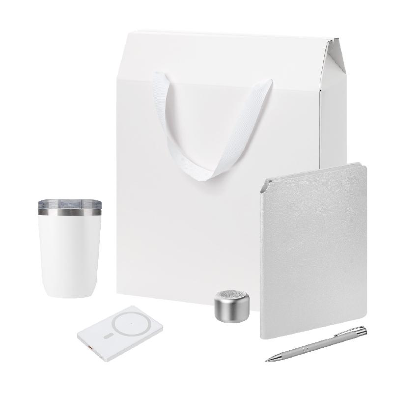 Подарочный набор Велком Пак Премиум (Welcome Pack Premium),  (термокружка, колонка, ежедневник, ручка, ЗУ, коробка-пакет)