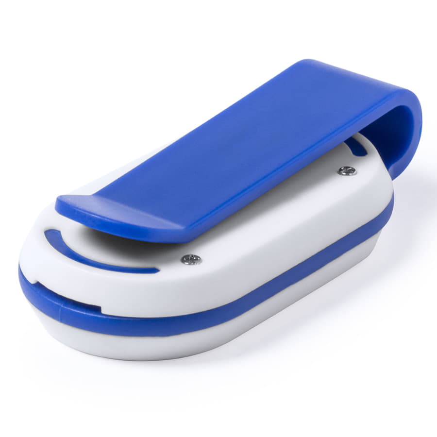 Светоотражатель с фонариком на клипсе HESPAR, белый, пластик