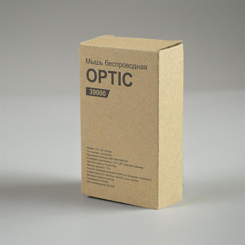 Мышь беспроводная OPTIC, белая, пластик