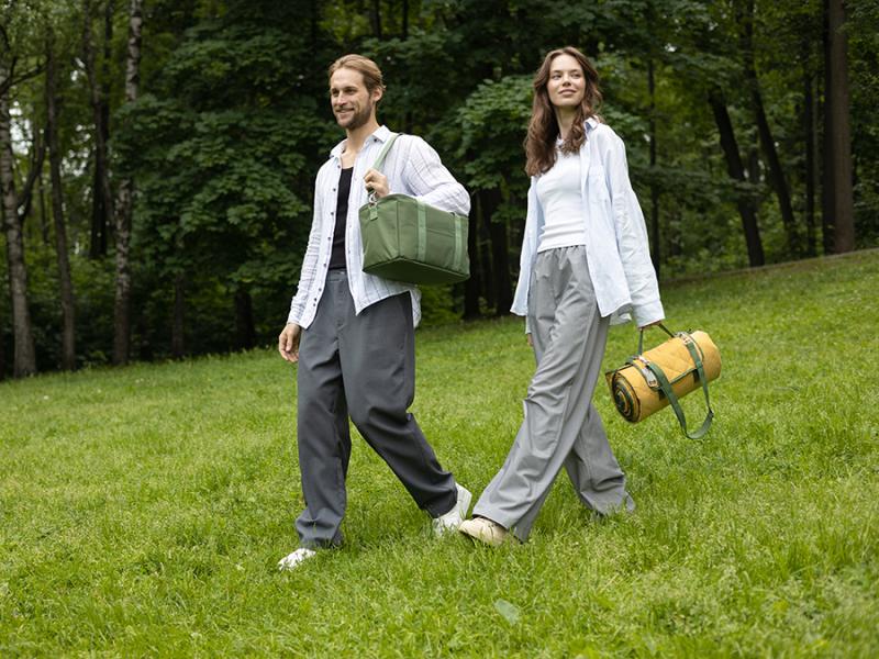 Плед для пикника и отдыха на пляже smart picnic, горчичный