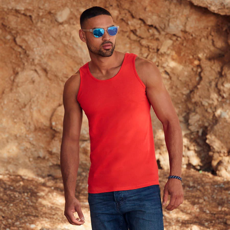 Майка мужская "Athletic Vest", белый_S, 100% х/б, 160 г/м2