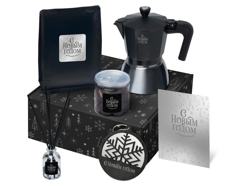 Подарочный набор Re:Vive с гейзерной кофеваркой, кофе и диффузором