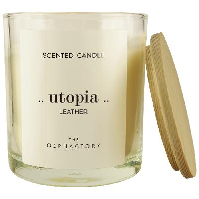 Свеча ароматическая the olphactory, utopia, leather, 40 ч
