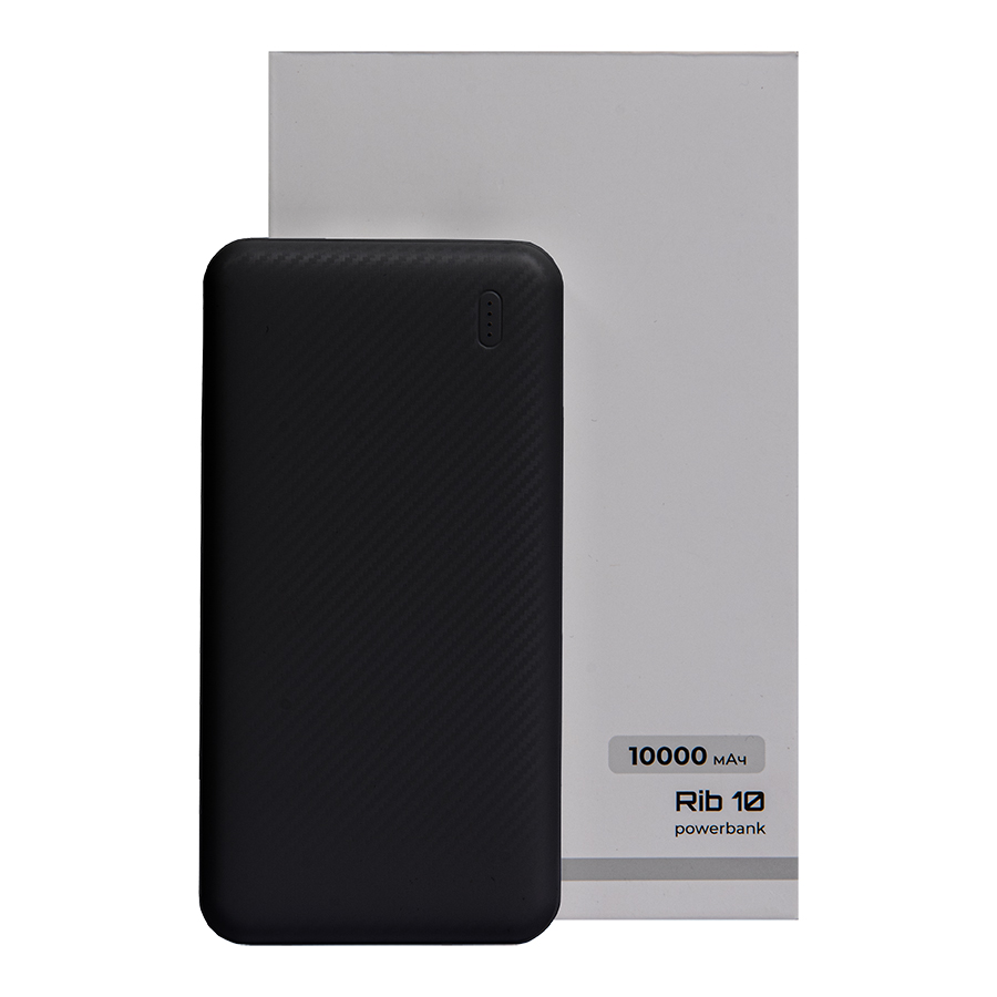 Универсальный аккумулятор Rib 10 (10000 мАч), белый, 13,5х6.8х1,5 см