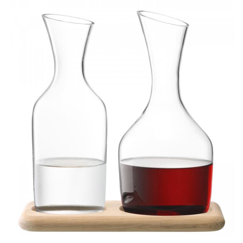Набор кувшинов для вина и воды на деревянной подставке 1,2 л1,4 л