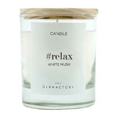Свеча ароматическая the olphactory, relax, white musk, 40 ч