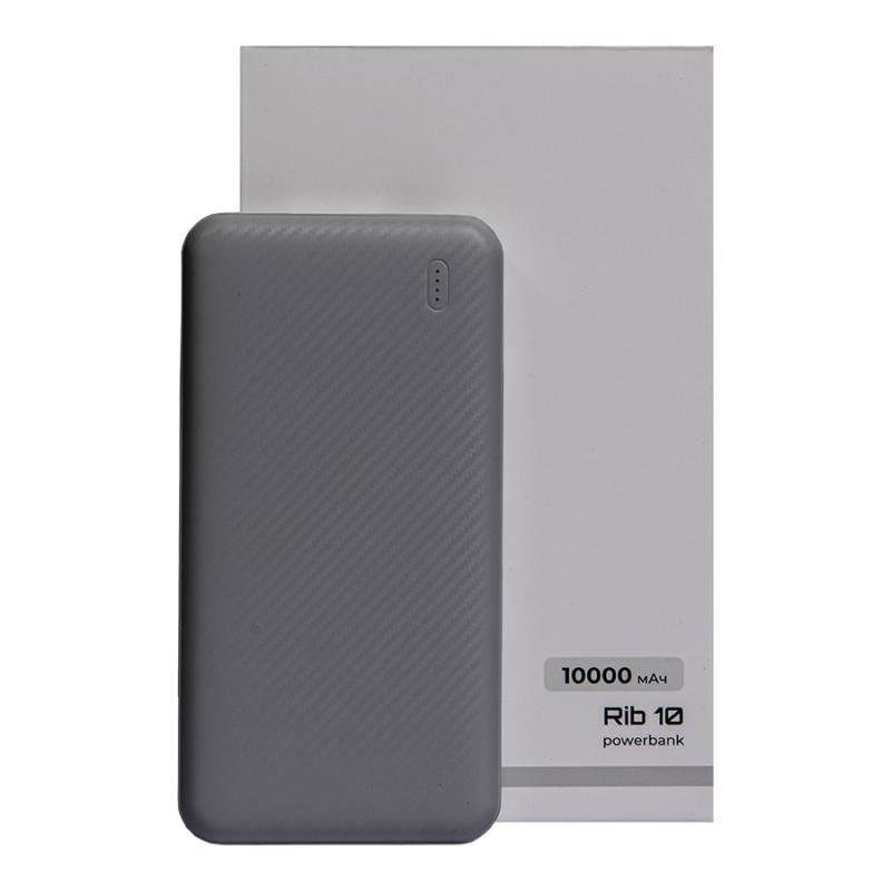 Универсальный аккумулятор Rib 10 (10000 мАч), белый, 13,5х6.8х1,5 см