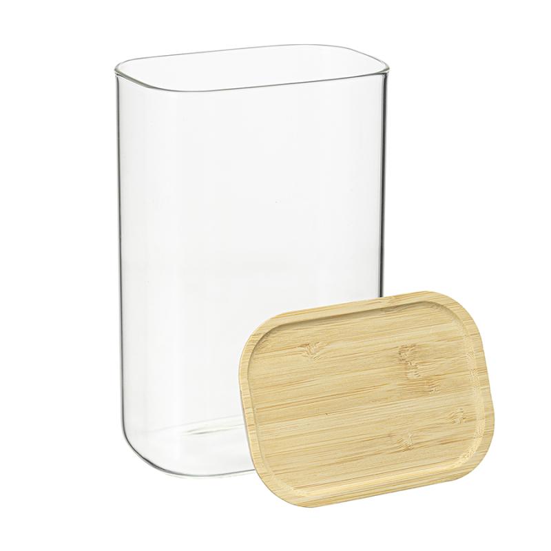 Банка для хранения прямоная glass bamboo, 1,3 л