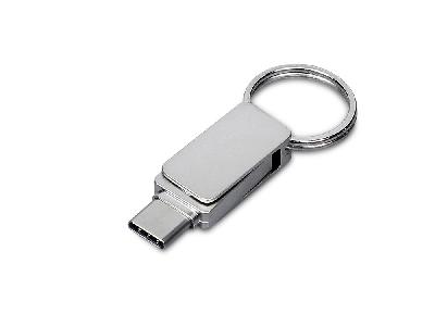 USB 3.0- флешка Mercury на 128 Гб с поворотным механизмом и дополнительным разъемом Type-C