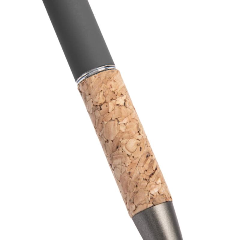 Ручка шариковая FACTOR GRIP со стилусом, красный/темно-серый, металл, пластик, пробка, софт-покрытие