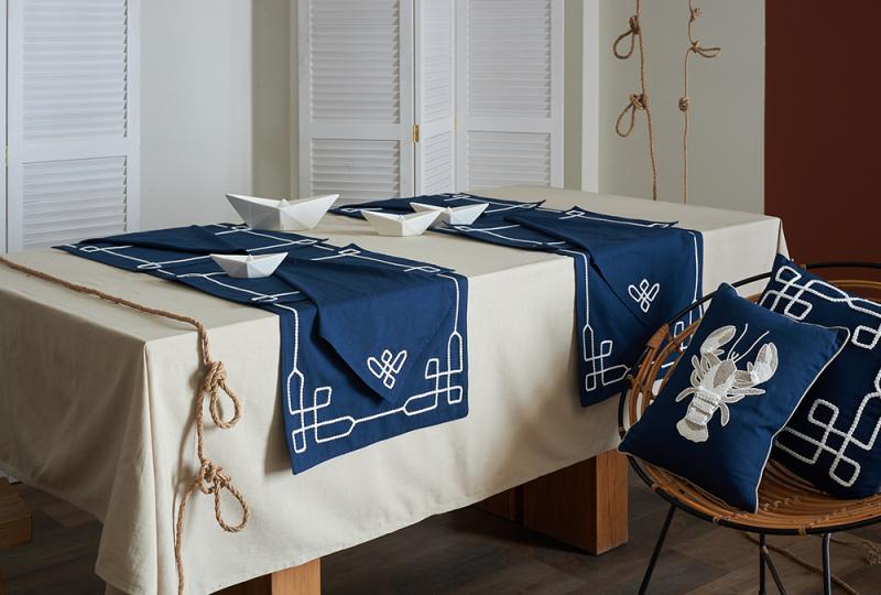 Дорожка на стол navy story из коллекции sea treasures, 45х150 см