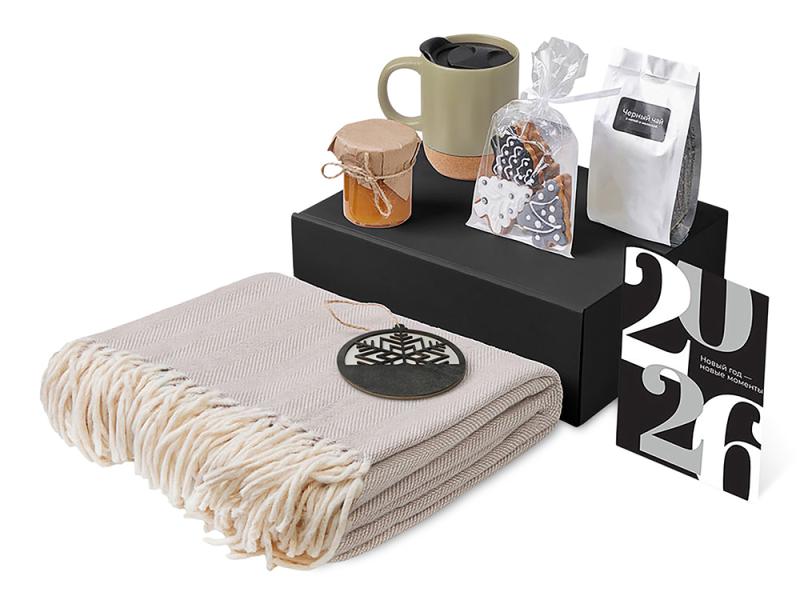 Подарочный набор Re:Nest с пледом, кружкой и вареньем