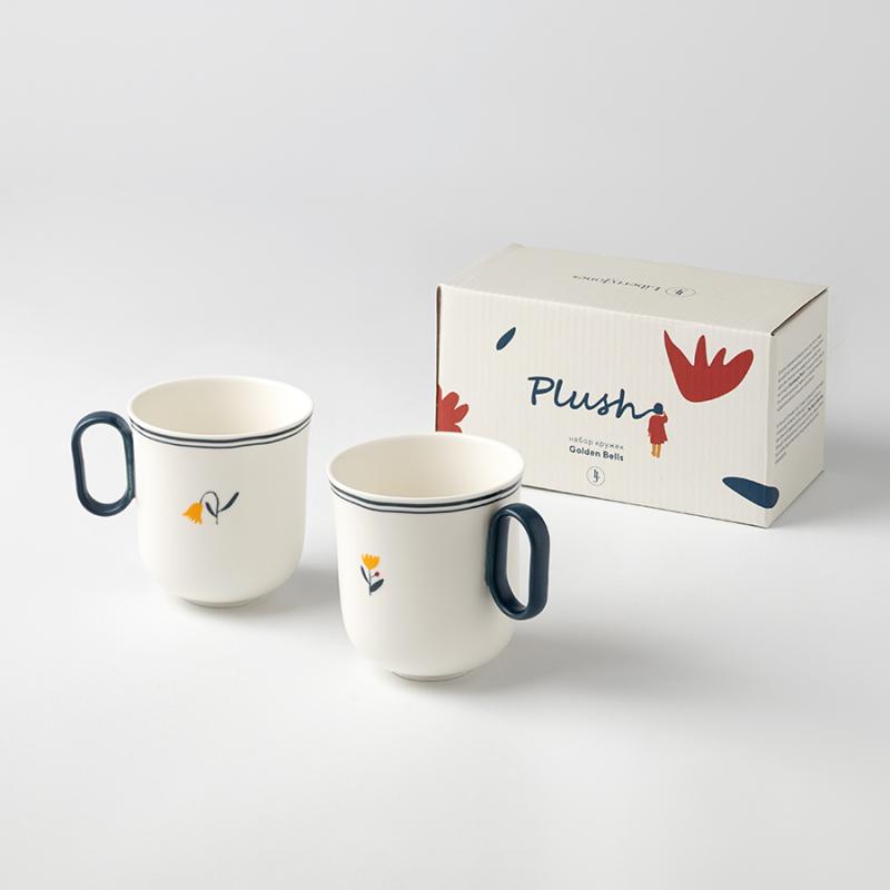 Набор кружек plush, golden , 400 мл, 2 шт.