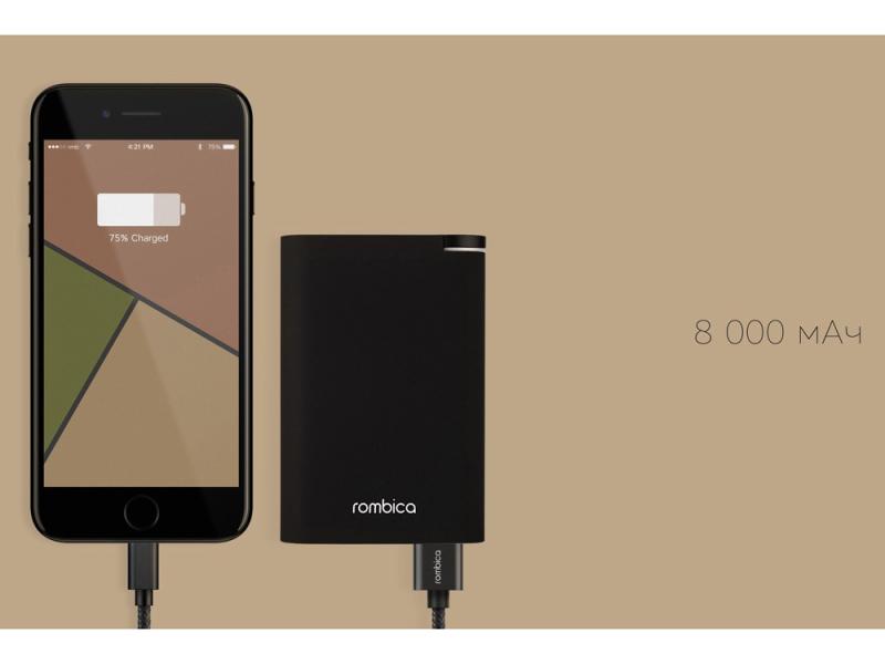 Внешний аккумулятор NEO Alfa Black, 8000mAh