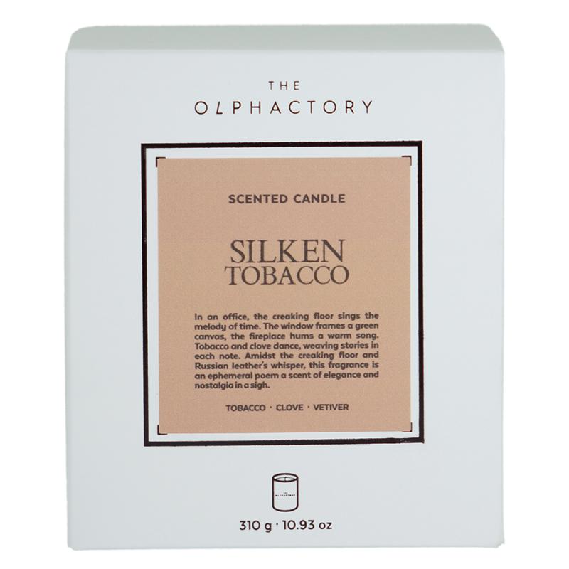 Свеча ароматическая the olphactory, white insignia, silken tobacco, 60 ч