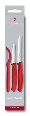 Набор из 3 ножей для овощей VICTORINOX: нож 8 см, нож 11 см, овощечистка,  рукоять