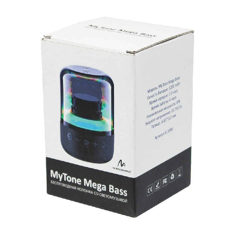 Колонка беспроводная MyTone Mega Bass со светомузыкой