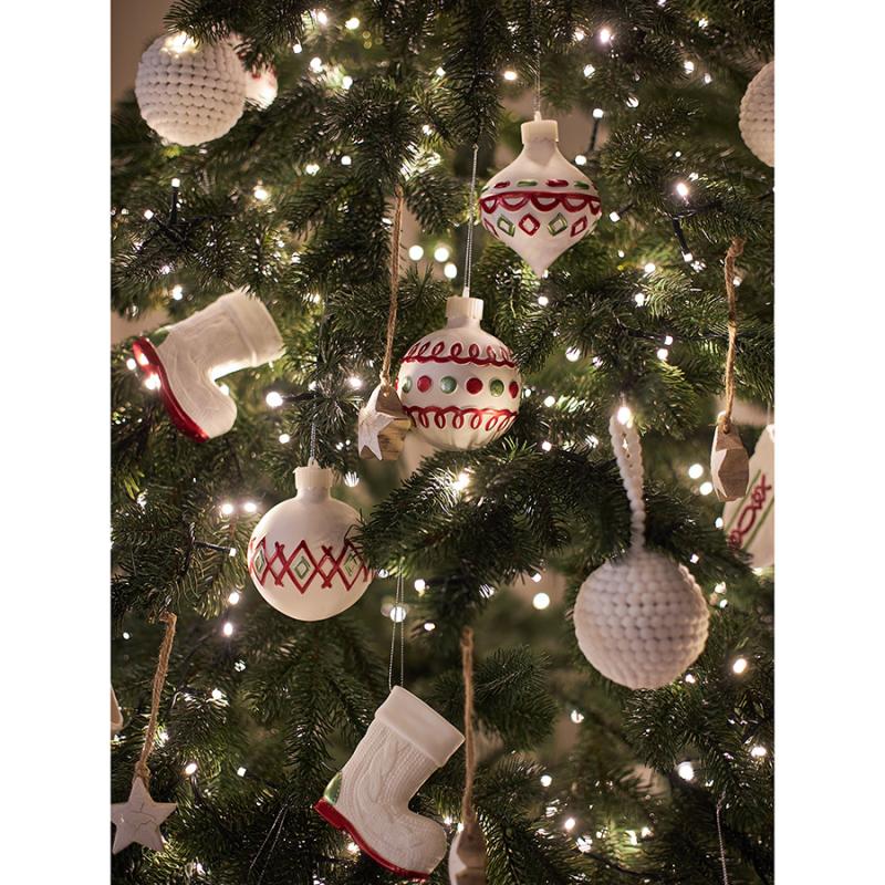 Набор ёлочных украшений с подсветкой festive embroidery из коллекции new year essential, 4 шт.
