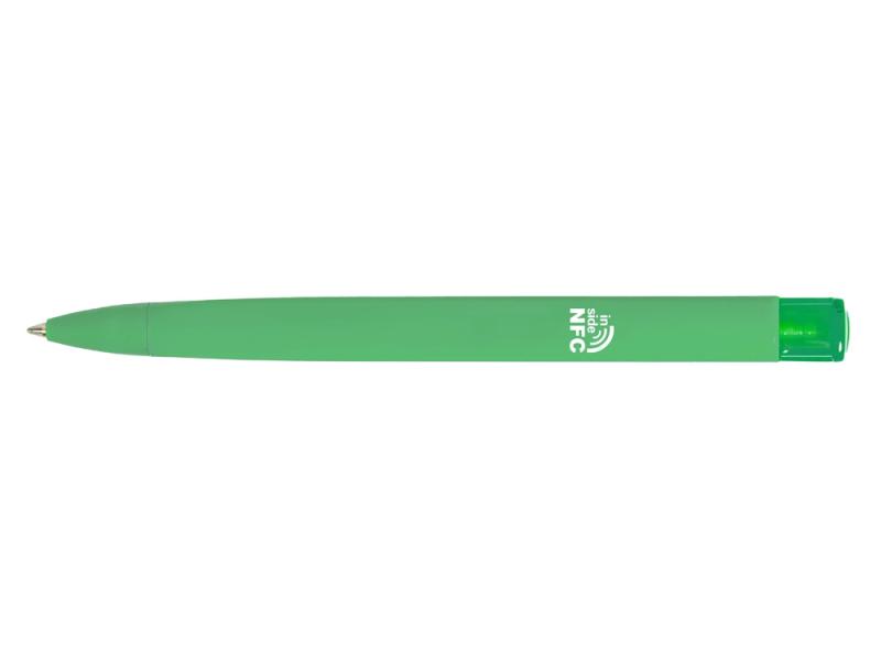 Ручка пластиковая шариковая трехгранная Trinity K transparent Gum soft-touch с чипом передачи информации NFC