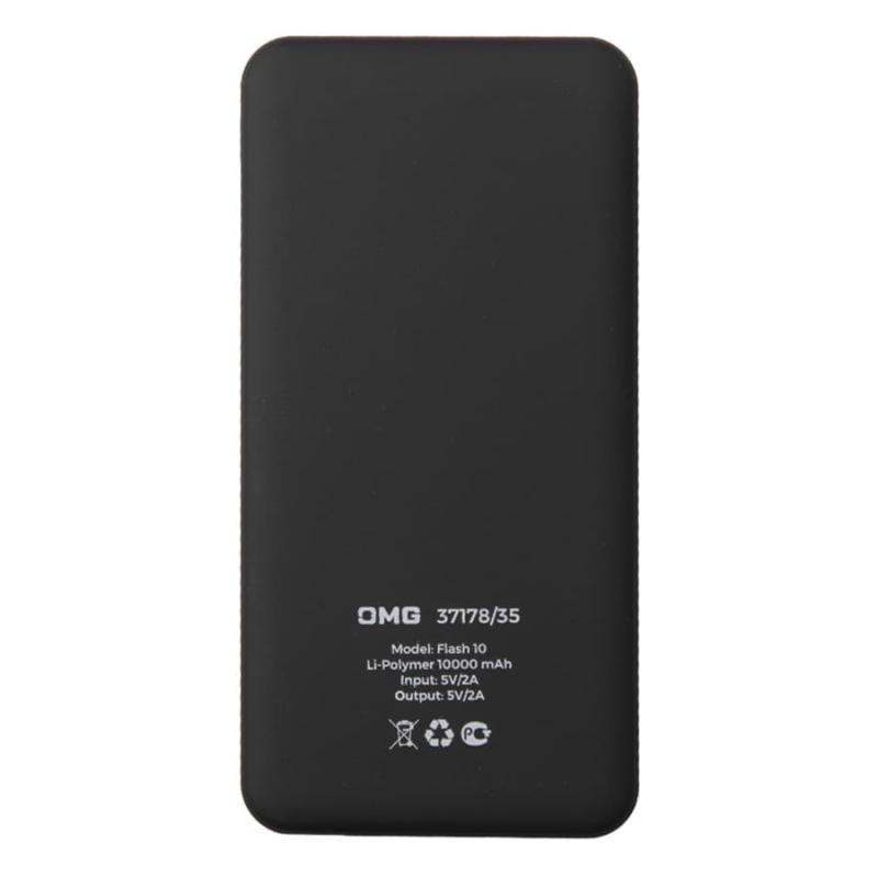 Универсальный аккумулятор Flash 10 (10000 мАч) с подсветкой и soft touch,синий,13,7х6,87х1,55 мм