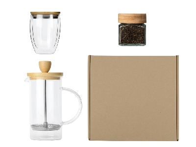Подарочный набор для кухни с френчпрессом, стаканом и чаем