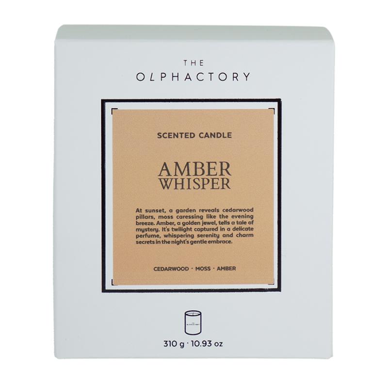 Свеча ароматическая the olphactory, white insignia, amber whisper, 60 ч