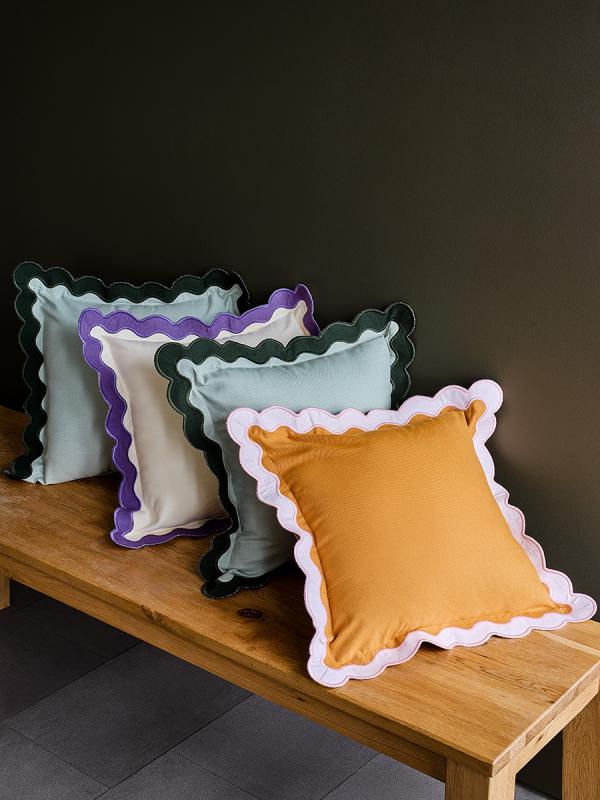 Чехол на подушку с контрастным кантом  из коллекции trendy ruffles, 40х40 см
