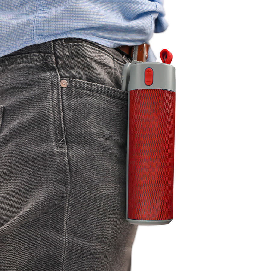 Bluetooth колонка с зарядным устройством(2000mAh) и моноподом "Turbo Tube",белый с серым,18х5,5х5,3с