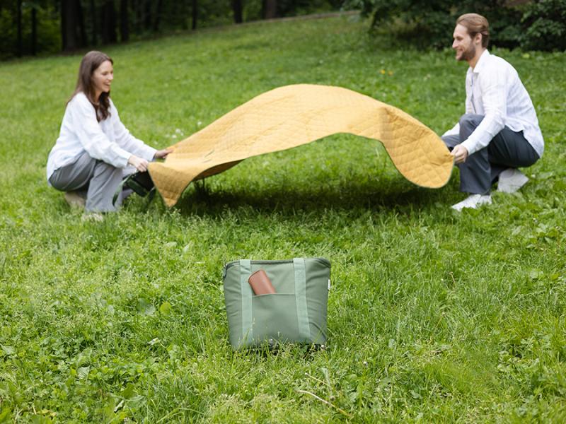 Плед для пикника и отдыха на пляже smart picnic, горчичный