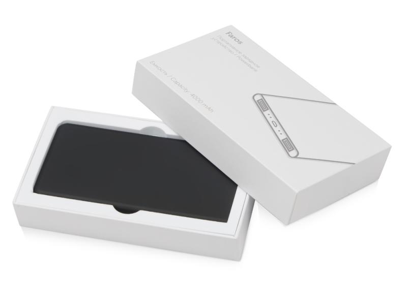 Внешний аккумулятор с подсветкой логотипа Faros, soft-touch, 4000 mAh