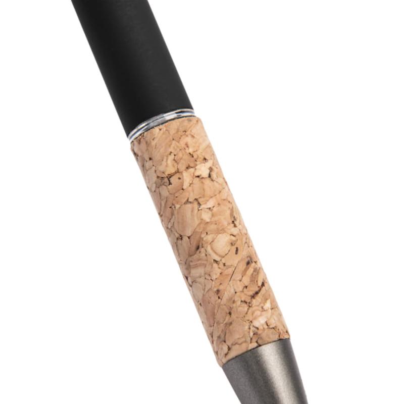 Ручка шариковая FACTOR GRIP со стилусом, красный/темно-серый, металл, пластик, пробка, софт-покрытие