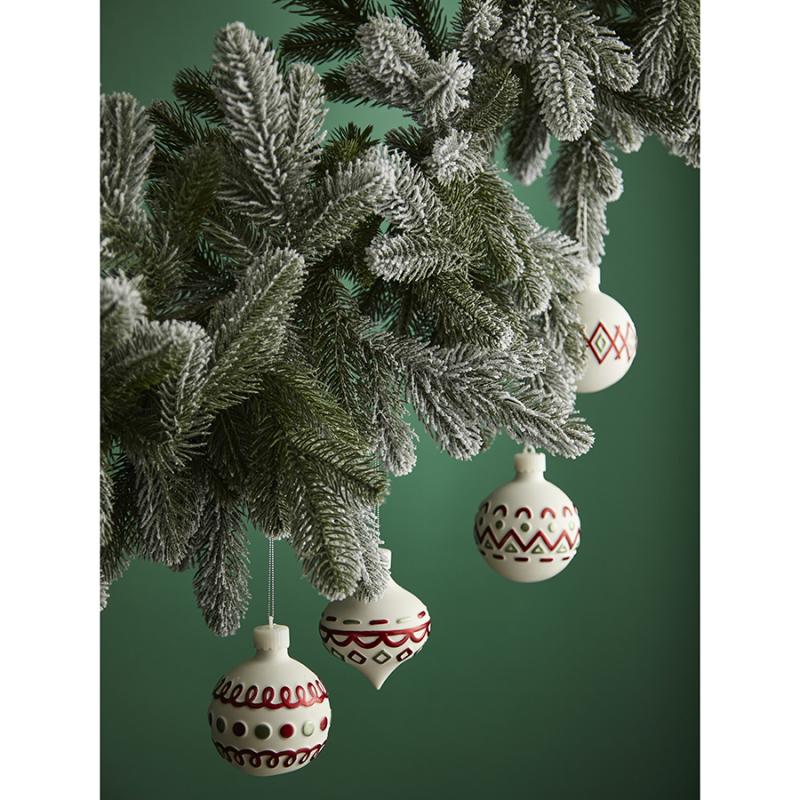 Набор ёлочных украшений с подсветкой festive embroidery из коллекции new year essential, 4 шт.