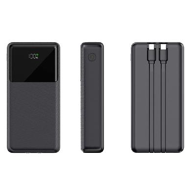 Внешний аккумулятор (powerbank) «Stream 20», 20 000 mAH, с двумя зарядными шнурами,  22,5W (Ватт)  super fast charge, Power Delivery (PD) 25.5W (dfnn), c цифровым дисплеем для контроля заряда