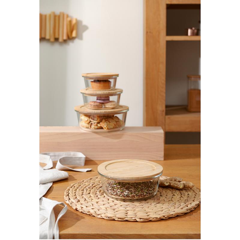 Контейнер для запекания и хранения eco store с крышкой из бамбука, 950 мл