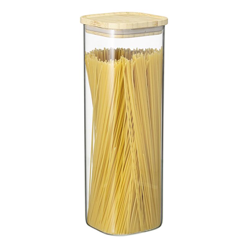 Банка для хранения квадратная glass bamboo, 2,2 л
