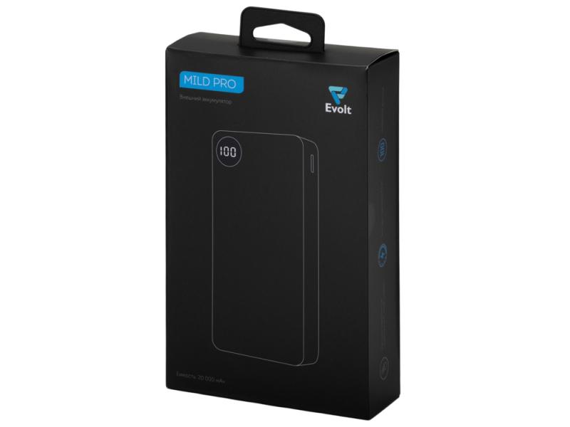 Внешний аккумулятор Mild Pro c быстрой зарядкой QC/PD, металлик soft-touch, 20 000 mAh