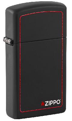 Зажигалка ZIPPO Slim® с покрытием Black Matte, латунь, овая, 29x10x60 мм