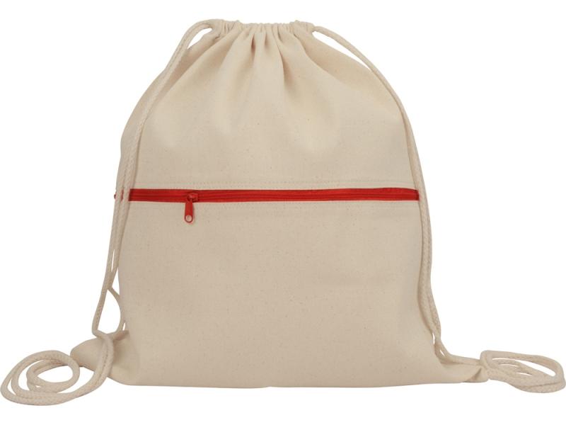 Рюкзак-мешок Lark из хлопка 180 г/м2 с цветной молнией