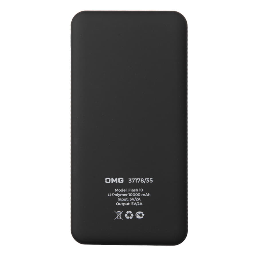 Универсальный аккумулятор Flash 10 (10000 мАч) с подсветкой и soft touch,синий,13,7х6,87х1,55 мм