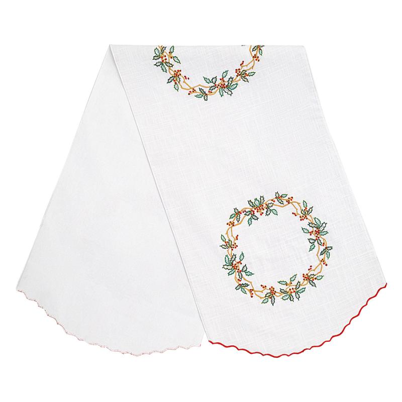 Дорожка на стол festive wreath из коллекции new year essential, 45х150 см