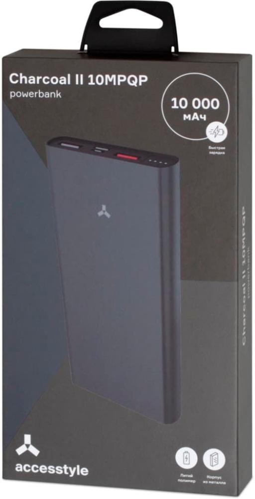 Внешний аккумулятор  Accesstyle Charcoal II (10000 mAh), серебристый